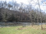 looking straight at the river from the driveway