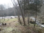 looking down the stream towards river