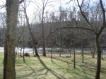 looking at the river from the driveway