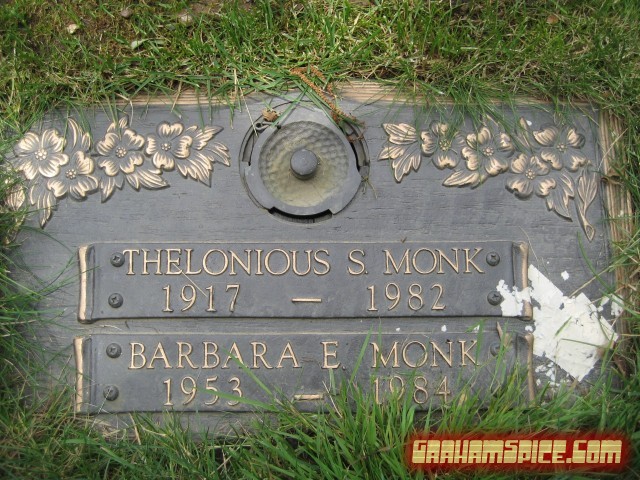 Gravestone of Thelonious S. Monk (1917 - 1982) and daughter Barbara E. Monk (1953 - 1984) at Ferncliff Cemetary in Hartsdale, NY