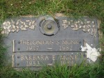Gravestone of Thelonious S. Monk (1917 - 1982) and daughter Barbara E. Monk (1953 - 1984) at Ferncliff Cemetary in Hartsdale, NY