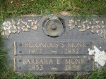 Gravestone of Thelonious S. Monk (1917 - 1982) and daughter Barbara E. Monk (1953 - 1984) at Ferncliff Cemetary in Hartsdale, NY