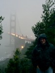 Dark and foggy night by the Golden Gate